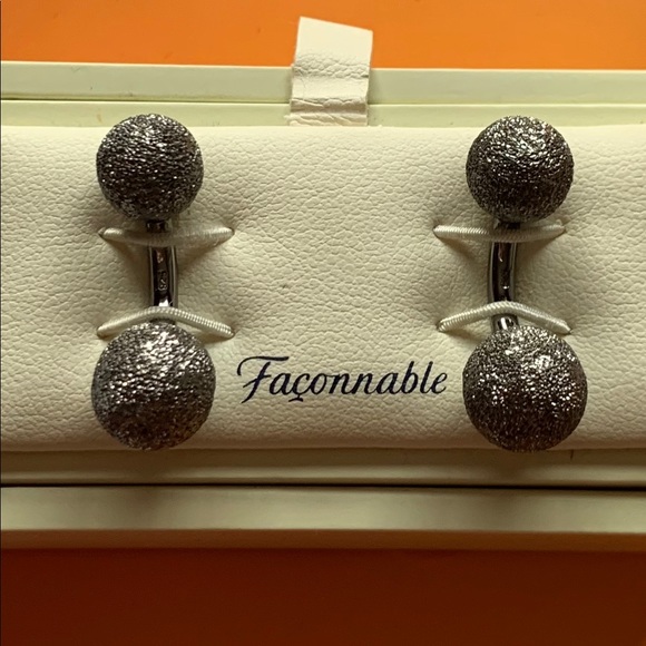 Faconnable Silver Cuff Links BNWT - Picture 6 of 6